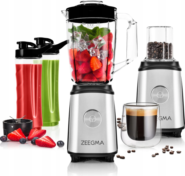 4 in 1 Standmixer ZEEGMA VITAMINE Smoothie Maker Mixer Blender Kaffeemühle 1050W – Bild 2